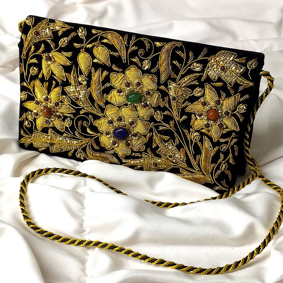 🖤Vtg Handmade bag with gemstones - Picture 1 of 17